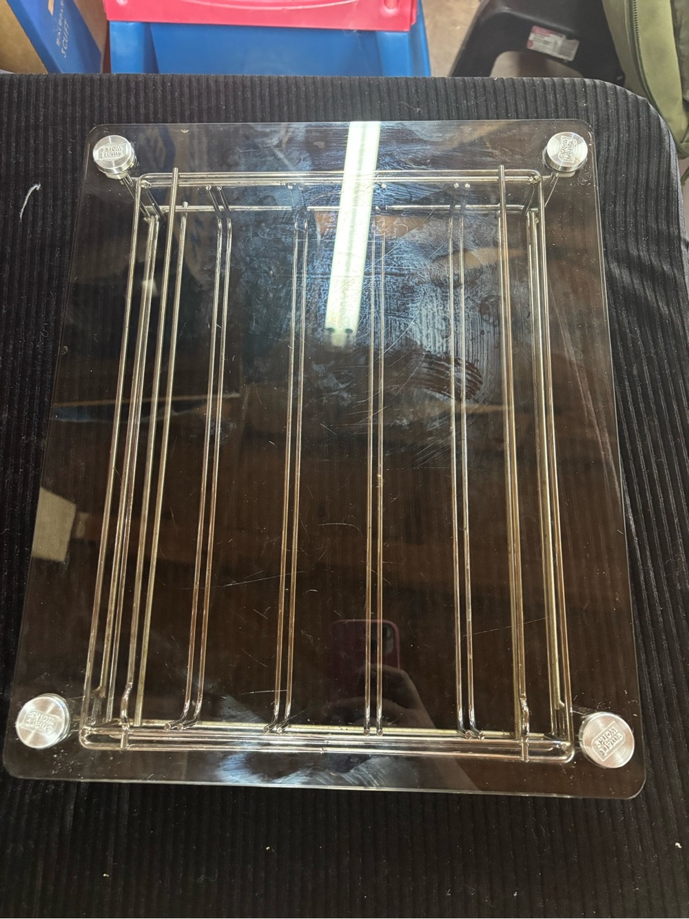 Clear Acrylic Display Rack with Chrome Wire Shelves